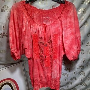 RXB Coral Embroidered Blouse